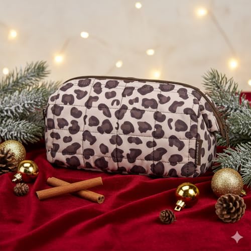 BAGSMART Makeup Bag Travel Toiletry Bag, Wide-open Zipper Pouch, Leopard - color: 26-Leopard Print