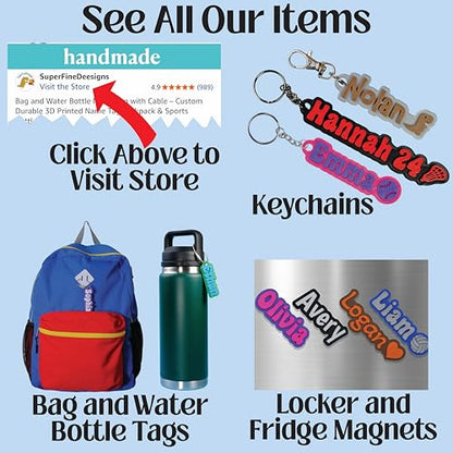 SuperFineDeesigns Bag & Water Bottle Name Tag - style: Basketball