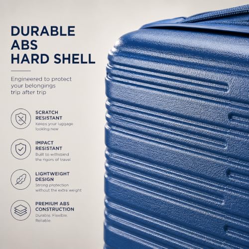 IZOD Romeo 3 Piece Hardside Expandable Luggage Set with Spinner Wheels - color: Bliss Blue, size: 3 Piece Set
