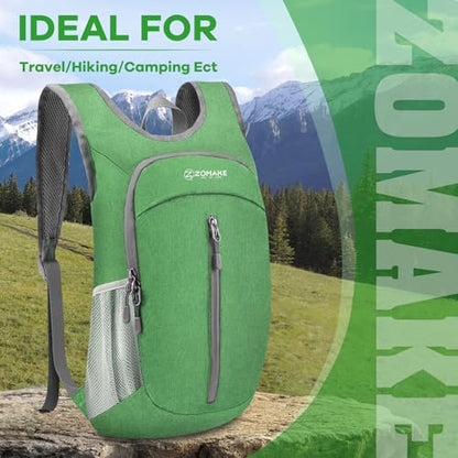 ZOMAKE Lightweight Packable Backpack, 10L Small Foldable Daypack for Hiking - color: Dark Green A1, size: 10L