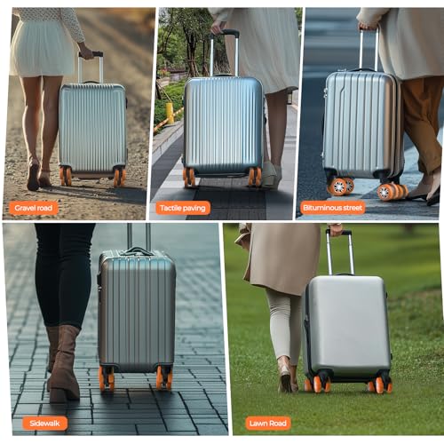 8Pcs Upgrade Luggage Wheel Covers, Travel Accessories (Orange) - color: Orange