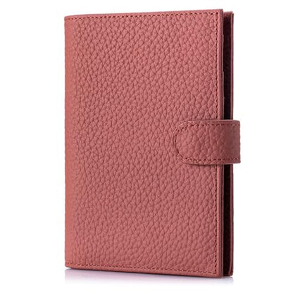 Karmiir RFID Passport Holder Travel Wallet for Women, Leather Passport Cover Wallet with Card Holders SIM Slots,Zippered Coins Pocket and Cash Slot Slim Compact Travel Wallet (Brick Red) - color: Brick Red