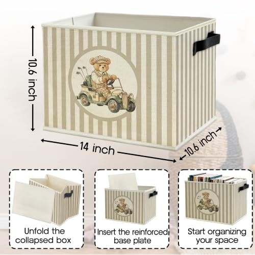 Golf Bear Boys Nursery Storage Bin Basket with Handles - color: Color31