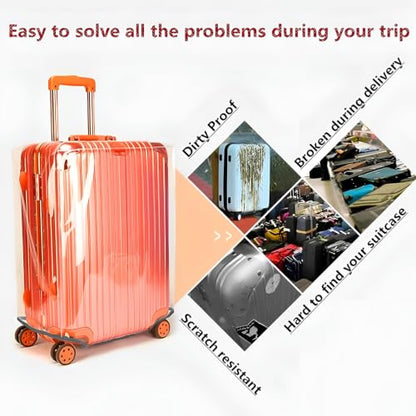 32 Inch Carry On Luggage Covers for Suitcase TSA Approved - color: Full Clear, size: XXL (32-33 Inch Suitcase)