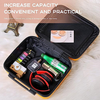 16-Inch Large Capacity Hard Shell Cosmetic Case, Professional Makeup Travel Suitcase with Zipper & Handle, Water-Resistant Cosmetic Organizer for diamond painting – Silver Gray - color: Pearl gray