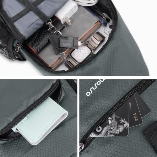 MOSISO Crossbody Sling Bag for Men, Sling Backpack Travel Hiking Daypack - color: Grey