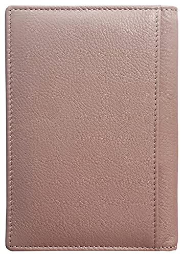 Personalized Monogrammed Blush Leather RFID Passport Wallet - color: Blush, style: Minimalist