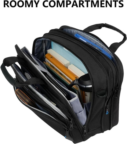 KROSER 15.6 Inch Laptop Briefcase Computer Bag, Messenger Shoulder Bag - color: Black/Blue, size: 15.6 INCH