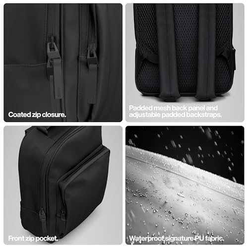 RAINS Book Daypack Waterproof Laptop Backpack for Men and Women - color: Green