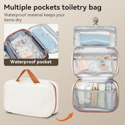 3 Piece Carry On Luggage Set with Backpack, White-Brown | PC+ABS Travel Suitcase Sets Hardshell Rolling Luggage Lightweight Durable - color: White-Brown, size: 20''/BP/TB