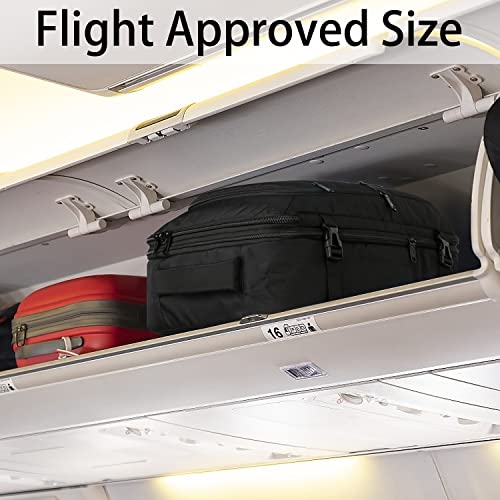 Vancropak Carry on Backpack for Airplanes, 45L Expandable Travel Backpack - color: A-black, size: XX-Large