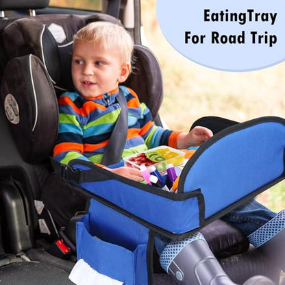 Car Seat Tray,Toddler Road Trip Essentials With Drawing Kit - color: Navy Blue