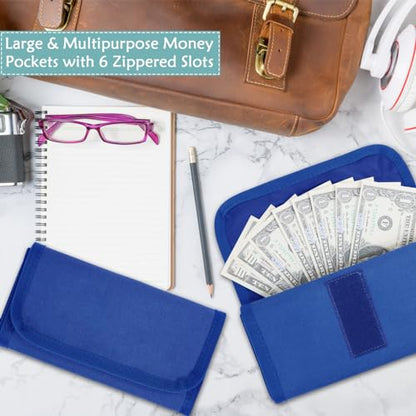 Money Organizer with Zipper,Cash Envelopes Budget Binder - color: Blue
