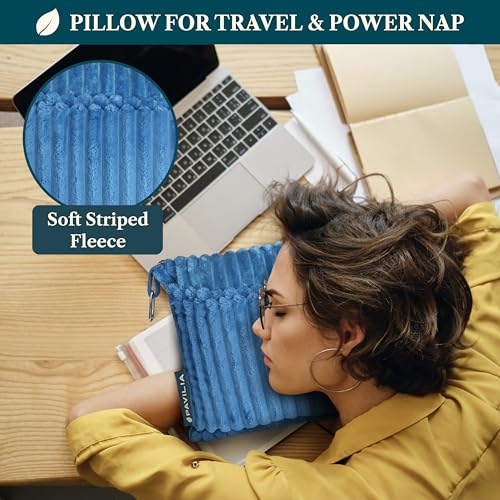 PAVILIA Travel Blanket and Pillow, Soft Ribbed Fleece Airplane, Teal Blue - color: Sea Blue