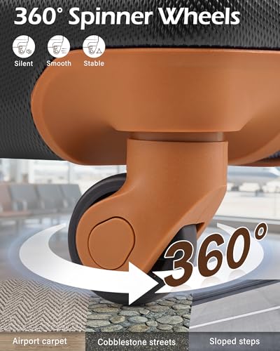 LONG VACATION Luggage Sets, 3 Piece, 20 Inch Carry On Hardshell Suitcase - color: BLACK-BROWN, size: 3-Piece Set (20-Inch)