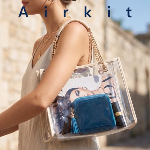 Airkit Jewelry Travel Case Small Velvet Zipper Pouch Bag for Earring Rings - color: Peacock Blue