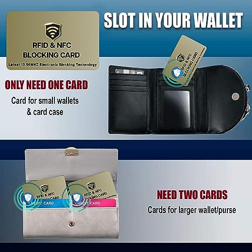 SaiTech IT 3 Pack RFID Blocking Card for Credit Debit ID Card, Golden - color: Golden