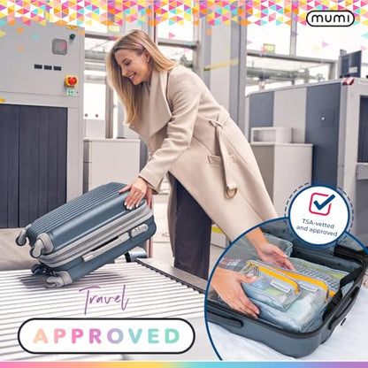 MUMI Travel Toiletry Bag Set of 3 - Clear TSA Approved, Pink - color: Pink