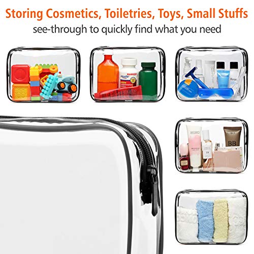 PACKISM TSA Approved Toiletry Bag - Clear Makeup Bag, Black White Grey - color: Black White Grey, size: Medium Set