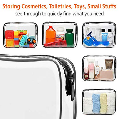 PACKISM TSA Approved Toiletry Bag - Clear Makeup Bag, Black White Grey - color: Black White Grey, size: Medium Set