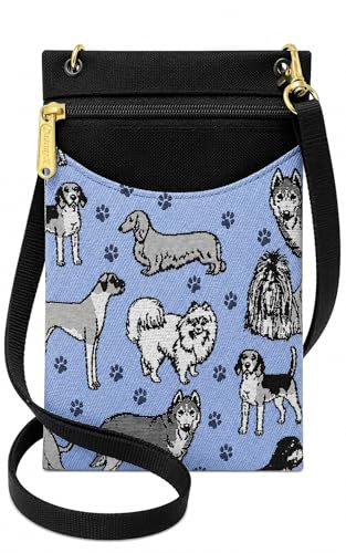 Danny K. Women's Tapestry Crossbody Cell Phone or Passport Purse, Handmade in USA - color: Barker 1