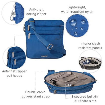 Baggallini Securtex Anti-Theft Large Crossbody - color: Lapis