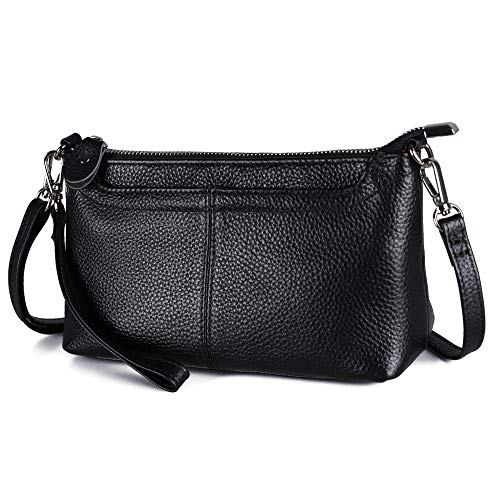 befen Genuine Leather Small Crossbody Bags for Women Wristlet Wallet Purses - color: Multi-pocket Black