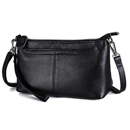 befen Genuine Leather Small Crossbody Bags for Women Wristlet Wallet Purses - color: Multi-pocket Black