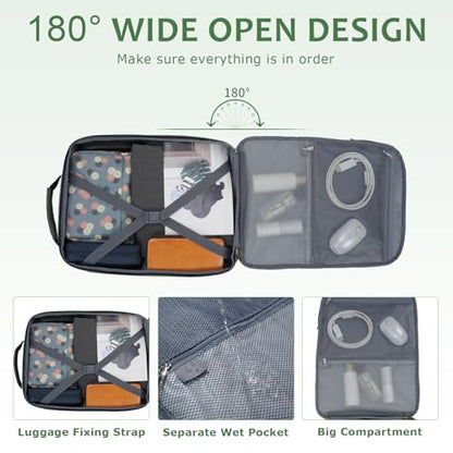 EMPSIGN 40L Travel Backpack for Women & Men - color: Beige/Light Green/Army Green