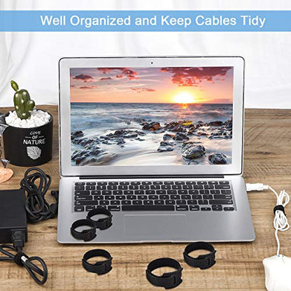 Nettbe 60 PCS 6 Inches Reusable Cable Ties, Adjustable Cord Straps Wire Organizer Cord Wrap and Hook Loop Cable Management (Pack of 3) - size: 6inches-60PCS (Pack of 3)