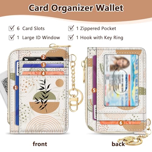 GIANCOMICS Slim Wallet Women, Credit Card Holder, Small Rfid Abstract Leaf - color: Abstract Leaf
