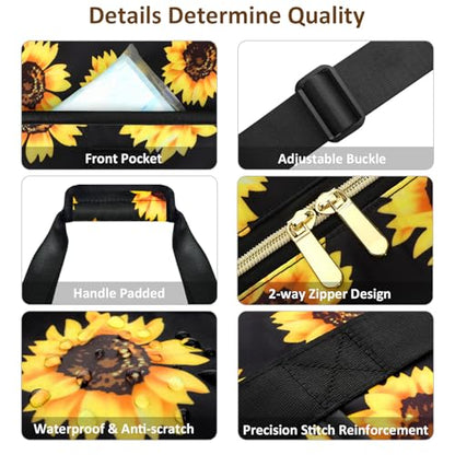 Capolo Expandable Travel Duffle Bag Weekender Overnight Bags for Women Men - color: Sunflower, size: X-Large
