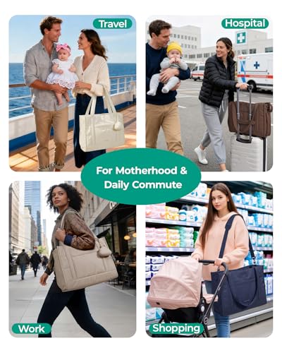BAGSMART Diaper Bag Tote Puffer Baby Bag Lightweight for Travel, Work - color: Navy Blue