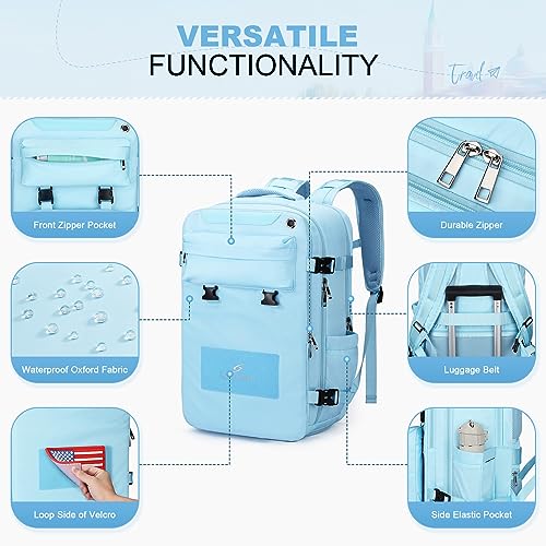 Maelstrom Travel Backpack for Men Women, 17.3" Laptop with Shoe Compartment - color: Blue, size: 17.3 inch upgraded with shoe compartment