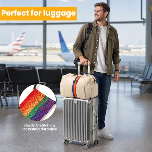Adjustable Elastic Luggage Straps for Suitcase, Travel Bungee Straps - color: Black, Green, Red