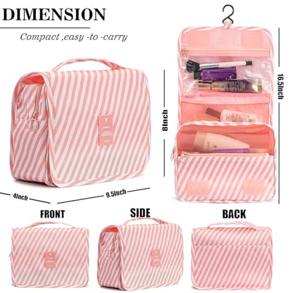 L&FY Hanging Travel Toiletry Bag For Women Travel Makeup Cosmetic Organizer Pouch Men's Dopp Kits With Handle,Hook