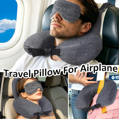 Travel Neck Pillow for Airplanes,Inflatable U-Shaped Airplane Pillow