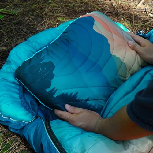 Camping Pillow Compressible Travel Pillow Lightweight Camp Pillow - color: Cyan Sky, size: Large(15.7''X19.6'')
