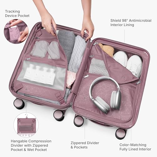 Traveler's Choice Edinburgh II Hardside Spinner Luggage, TSA Lock, Muted Pink, 29" Large - color: Muted Pink, size: 29" Large
