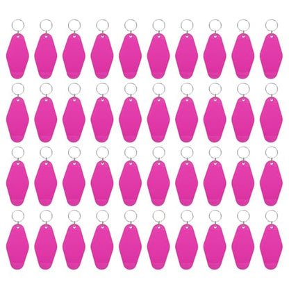 uxcell Hotel Keychains Blank Plastic - color: Rose Red