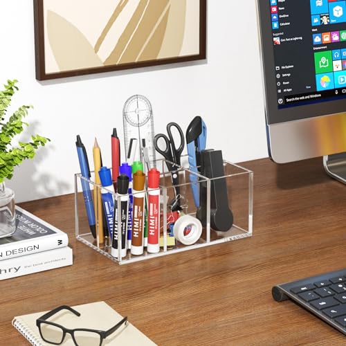 HIIMIEI Clear Makeup Brush Holder Organizer - color: Clear