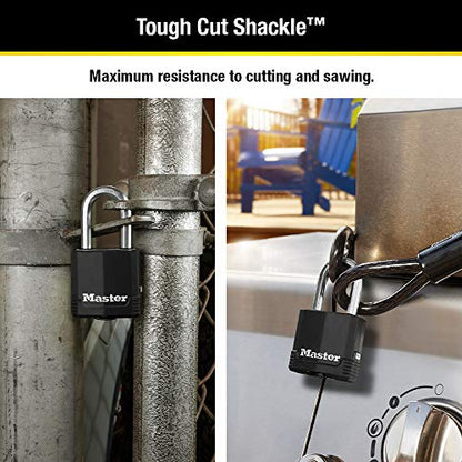 Master Lock Magnum Outdoor Padlock, Heavy-Duty Keyed Lock, 4-Pack, M115XQLF - size: 4 Count (Pack of 1), style: Padlock
