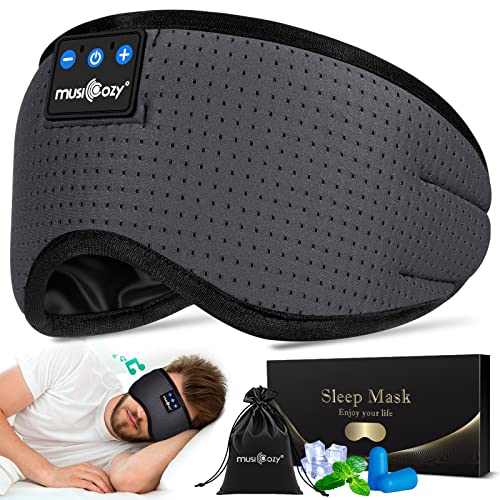 MUSICOZY Sleep Headphones Bluetooth 5.4 Sleep Mask with HD Sound - color: Gray