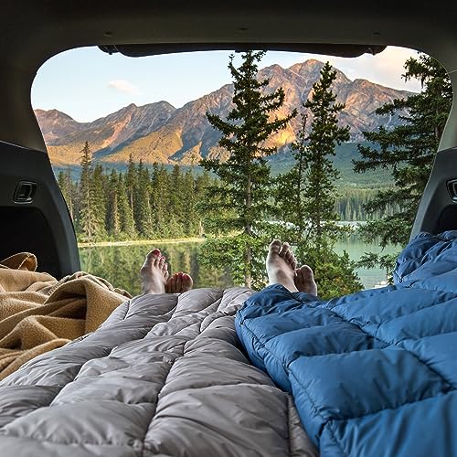 Camping Blanket Puffy Camp Blanket Large Outdoor Blanket - color: Grey, size: 52"x75"