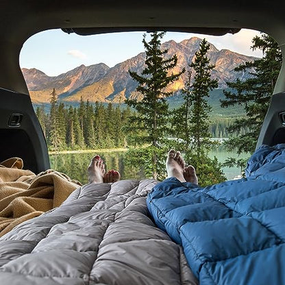 Camping Blanket Puffy Camp Blanket Large Outdoor Blanket - color: Grey, size: 52"x75"