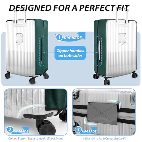 Transparent PVC Suitcase Cover, No Disassembly Required Clear Luggage Protector Suitcase Cover - color: Geen, size: 22