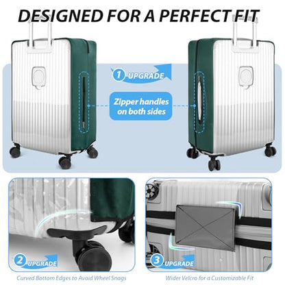Transparent PVC Suitcase Cover, No Disassembly Required Clear Luggage Protector Suitcase Cover - color: Geen, size: 22