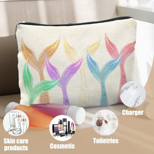 Colorful Glitter Mermaid Ocean Beach Cosmetic Makeup Bag for Women - color: Colorful Glitter Mermaid Ocean Beach