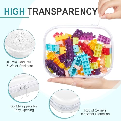 Ceenna 2 Pcs Clear Zipper Case Hard Shell Pouches,2 Medium - size: 2 Medium