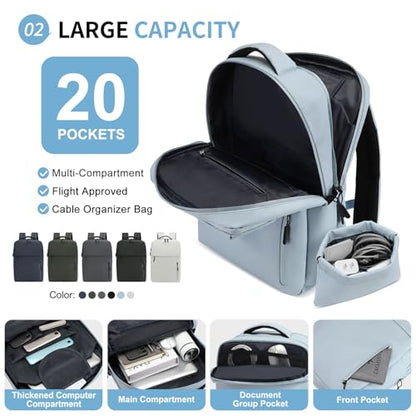 20L Backpack for 15.6 Inch Laptop for Men and Women Dusty Blue - color: Dusty Blue